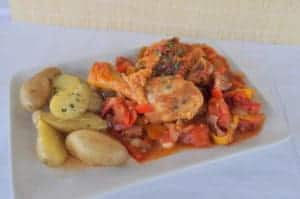 Poulet basquaise aux pommes de terre