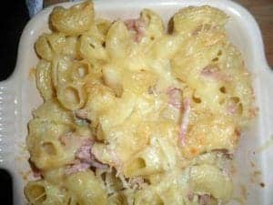 Gratin de pâtes au jambon