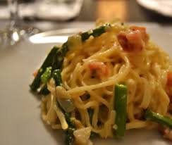 Spaghettis carbonara aux asperges