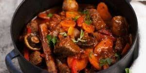 Bœuf bourguignon aux légumes