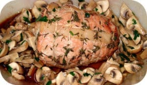 Rôti de veau aux champignons