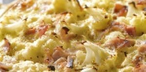 Gratin de chou fleur au jambon